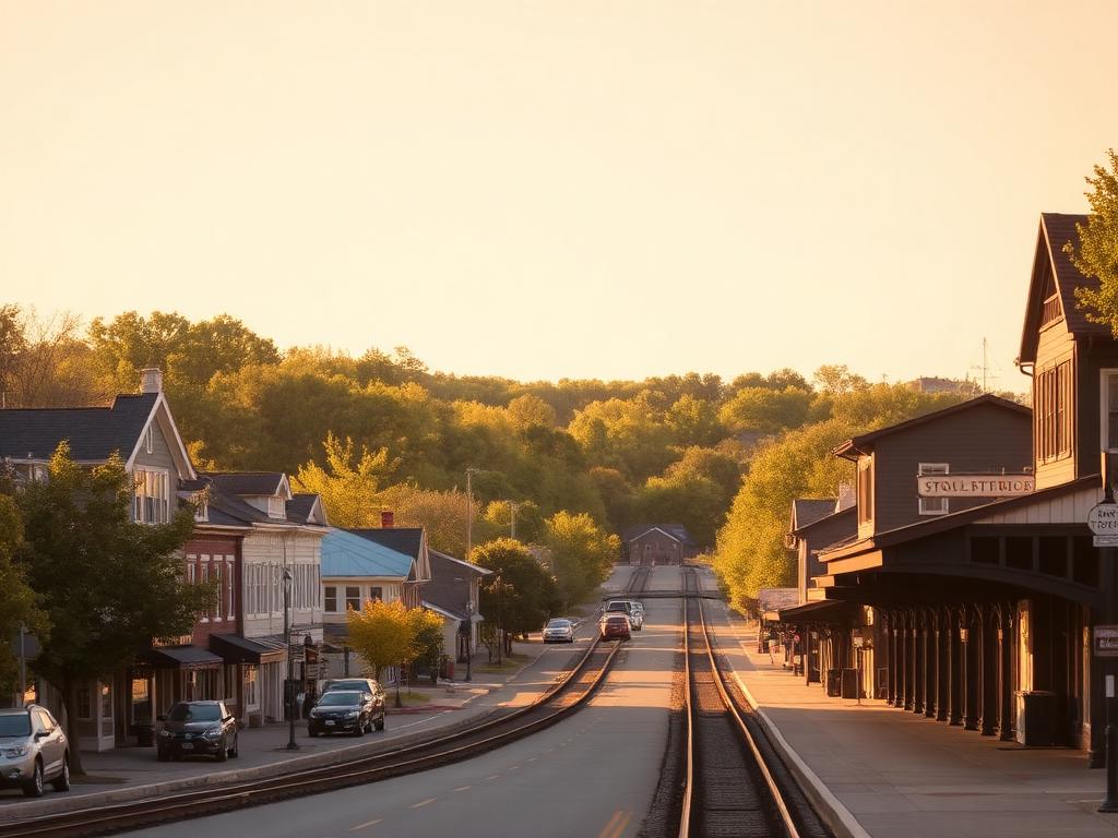 Historic downtown and train station in Brewster, New York