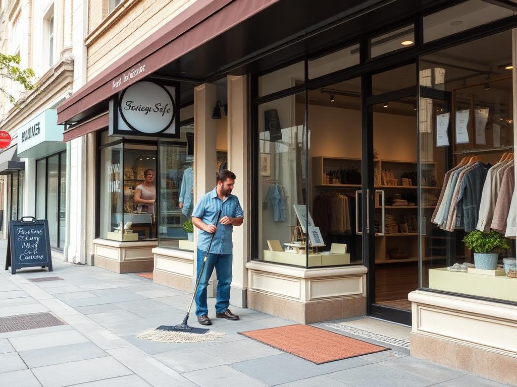 Small business storefront cleaning service