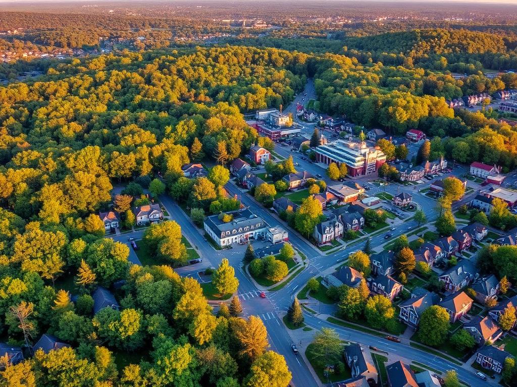Aerial view of Wilton, Connecticut